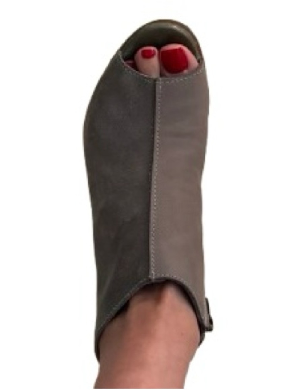 El Naturalista Dove Gray Suede Ankle Booties with Brown Rubber Heels Size 39